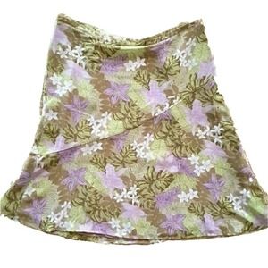 Liz Claiborne Petite A-Line Floral Print Skirt